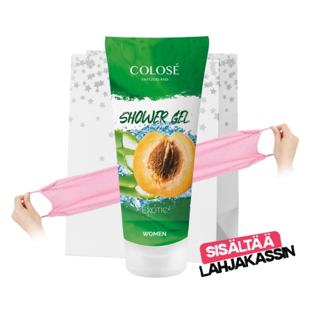 APRIKOOSI-SUIHKUGEELI EXOTIC JA VARTALON PESULIINA LAHJAPAKKAUS