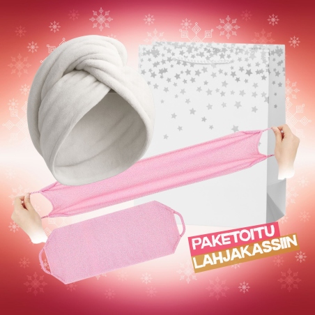 HIUSTEN KUIVAUSTURBAANI JA VARTALON PESULIINA LAHJAPAKKAUS