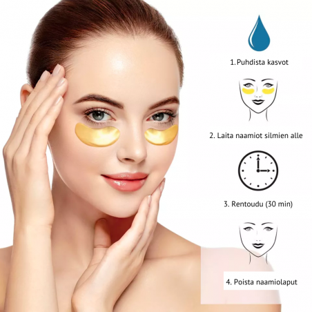 KOLLAGEENI-HYALURONI SILMÄNALUSNAAMIO 10 paria LAHJAPUSSISSA