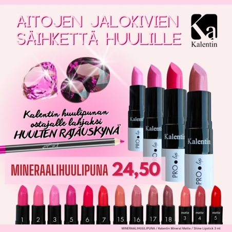 MINERAALIHUULIPUNA SHINE nr. 2 Tender - Barbie pinkki kimallus